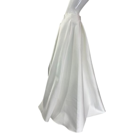Sau Lee Satin Lucie Pleated Maxi Skirt White Women's Size 6 - Picture 6 of 11